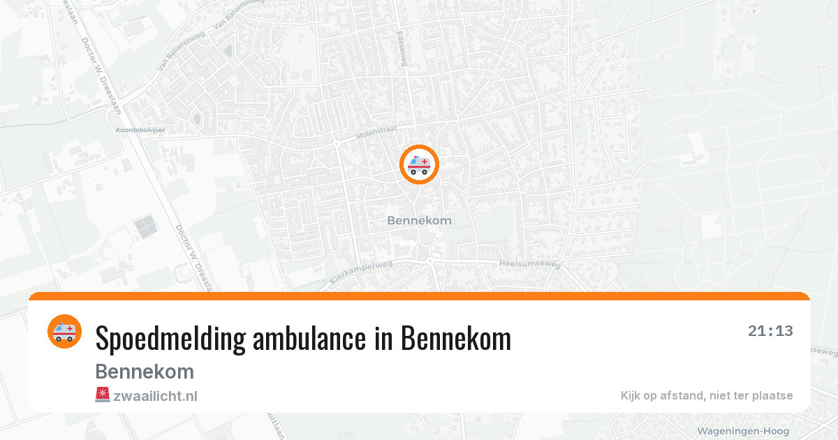 Spoedmelding ambulance in Bennekom — 21 jun 2026