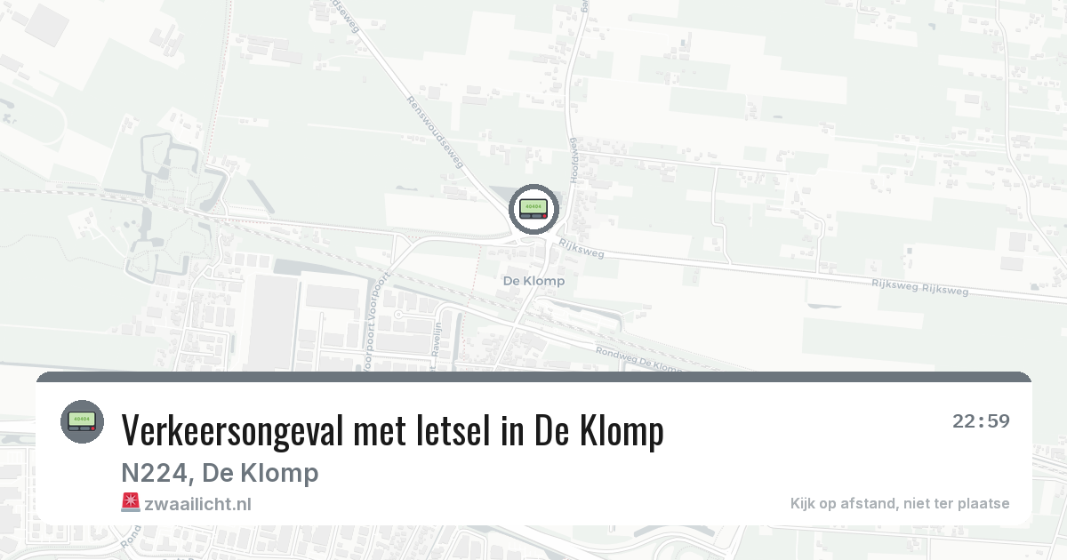 Verkeersongeval met letsel in De Klomp — 9 mrt 2026