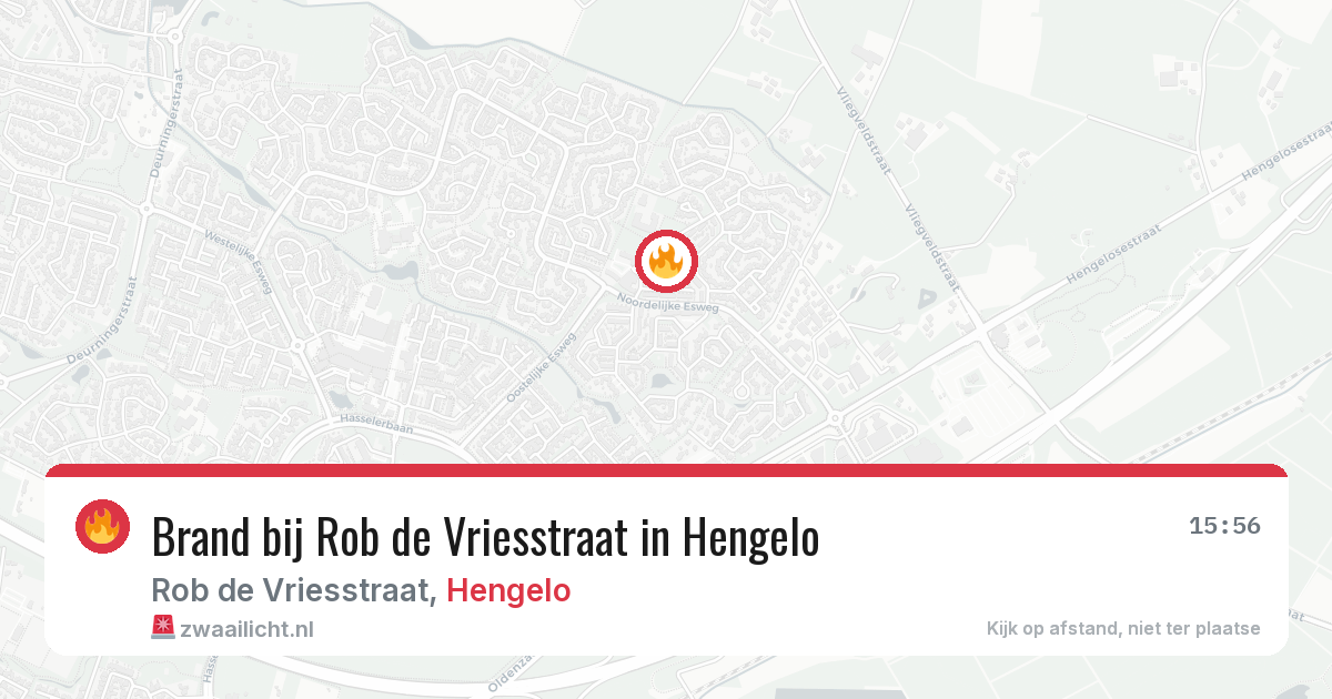 Brand bij Rob de Vriesstraat in Hengelo — 8 jun 2026
