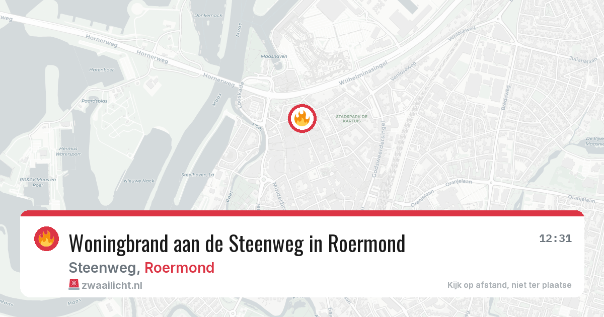 Woningbrand aan de Steenweg in Roermond — 12 jul 2026