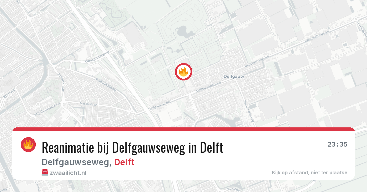 Reanimatie bij Delfgauwseweg in Delft — 15 jul 2026