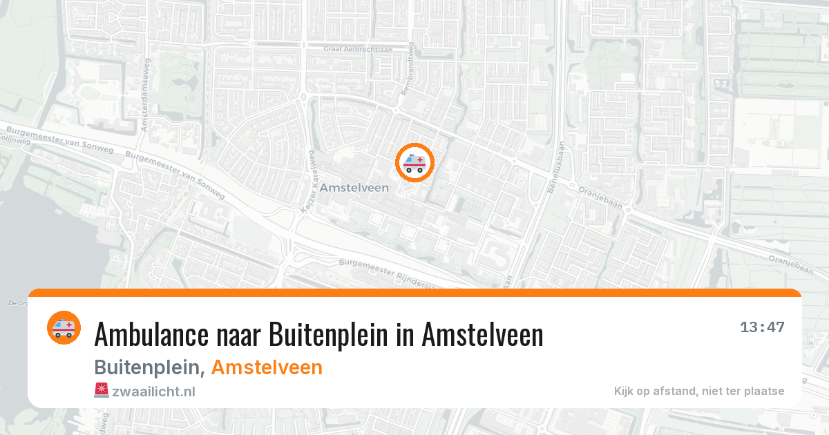 Ambulance naar Buitenplein in Amstelveen — 17 jun 2026