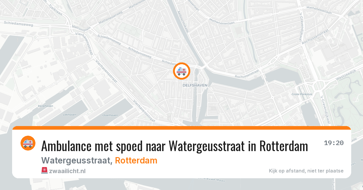 Ambulance met spoed naar Watergeusstraat in Rotterdam — 10 aug 2026