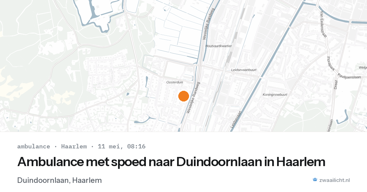 Ambulance met spoed naar Duindoornlaan in Haarlem — 11 mei 2026