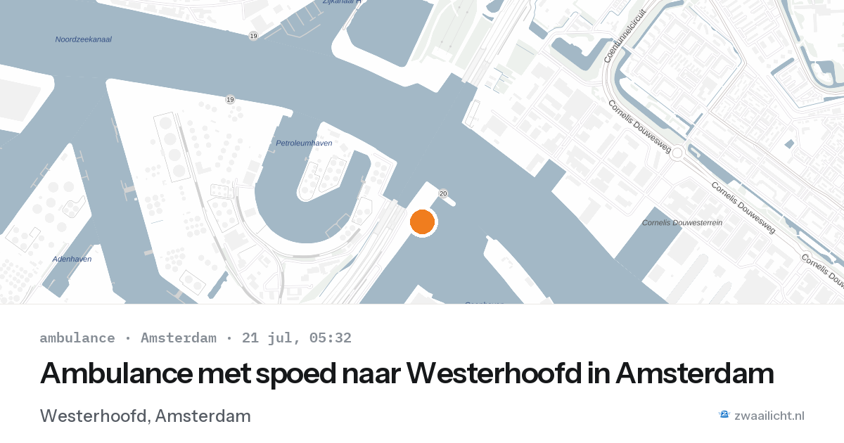 Ambulance met spoed naar Westerhoofd in Amsterdam — 21 jul 2026