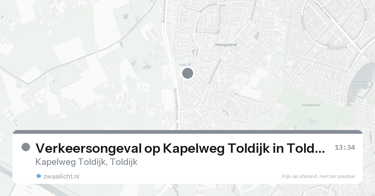 Verkeersongeval op Kapelweg Toldijk in Toldijk — 31 jan 2026