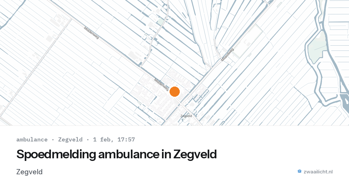 Spoedmelding ambulance in Zegveld — 1 feb 2026