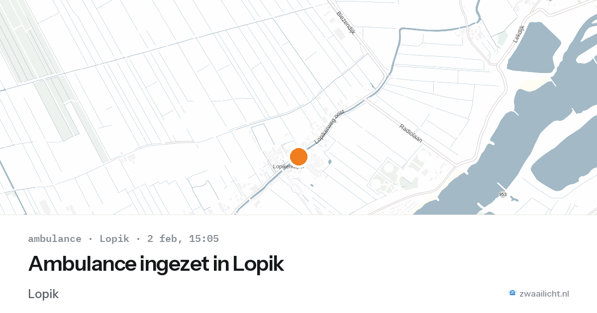 Ambulance ingezet in Lopik — 2 feb 2026