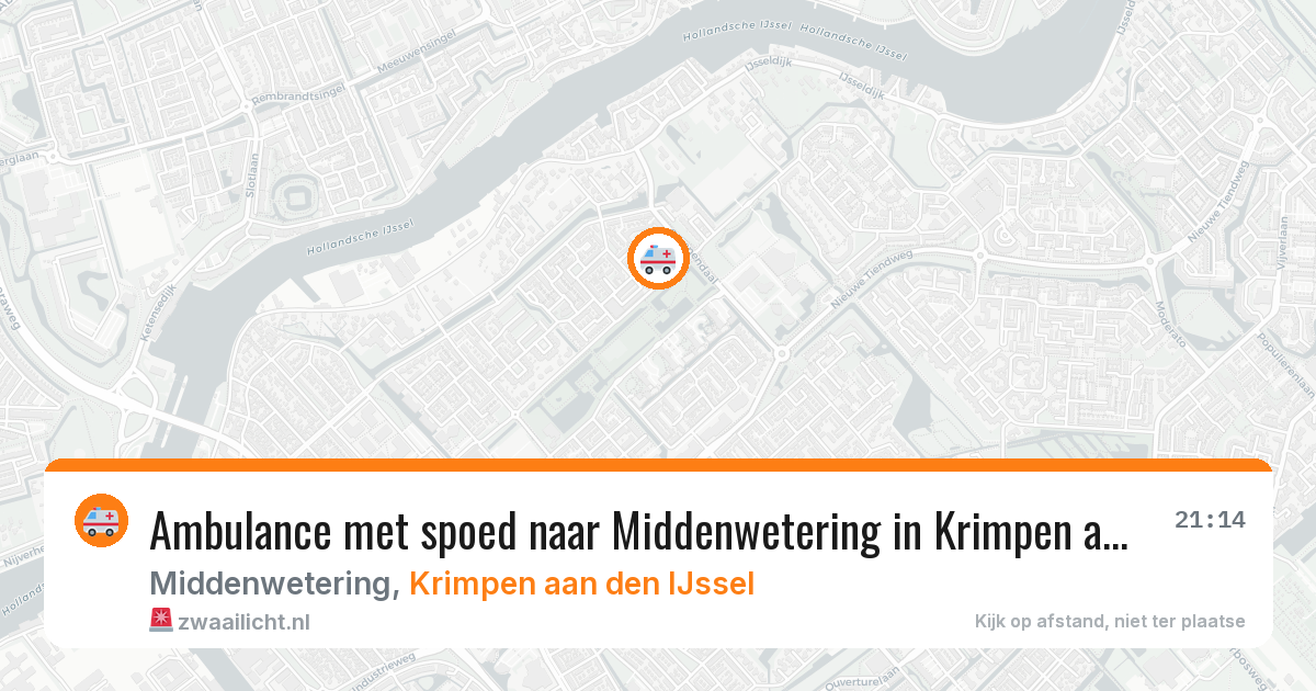 Ambulance met spoed naar Middenwetering in Krimpen aan den IJssel — 25 mrt 2026