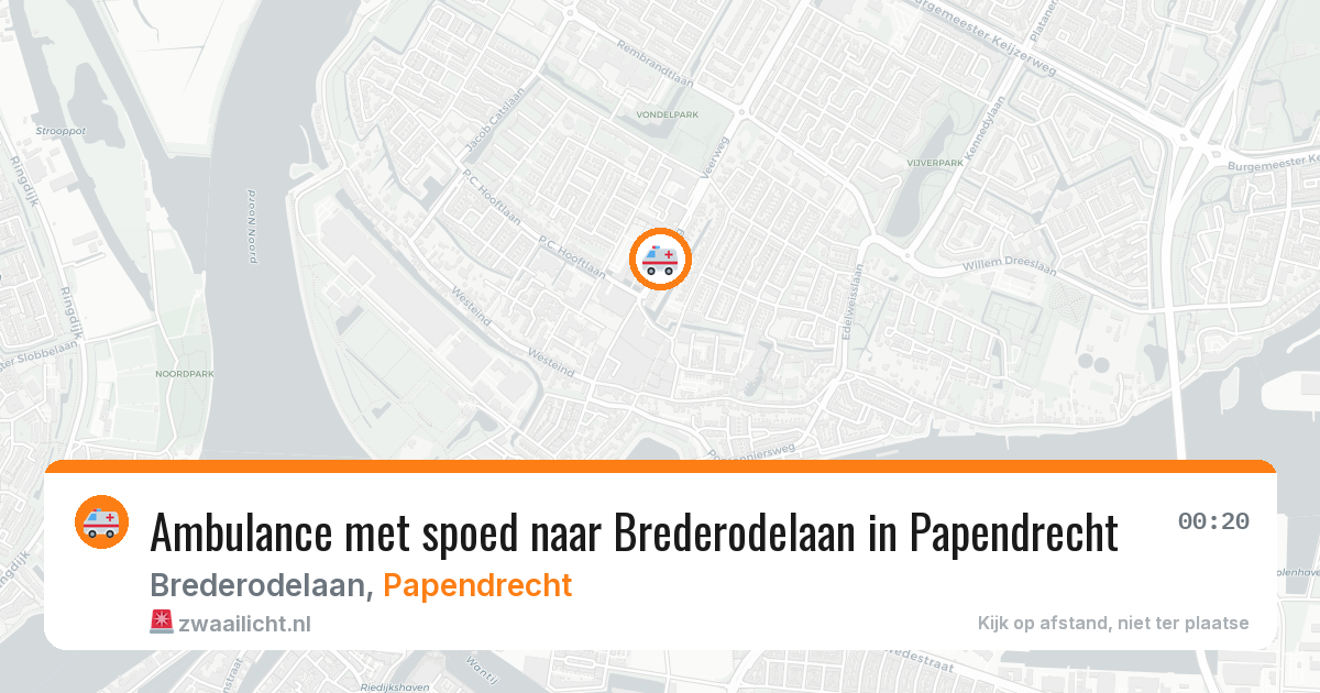 Ambulance met spoed naar Brederodelaan in Papendrecht — 1 aug 2026