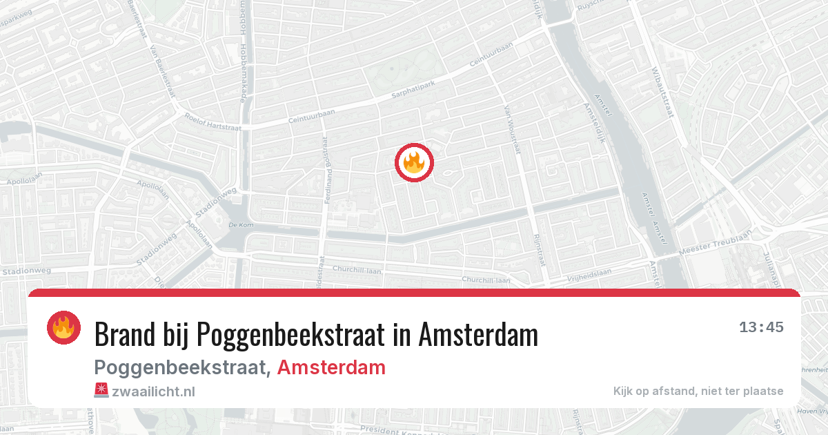 Brand bij Poggenbeekstraat in Amsterdam — 20 jul 2026