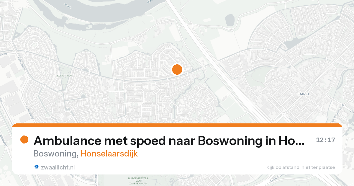Ambulance met spoed naar Boswoning in Honselaarsdijk — 10 mei 2026