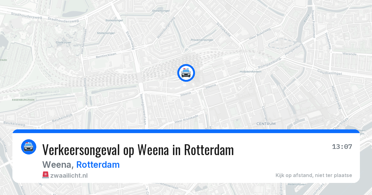 Verkeersongeval op Weena in Rotterdam — 4 jun 2026