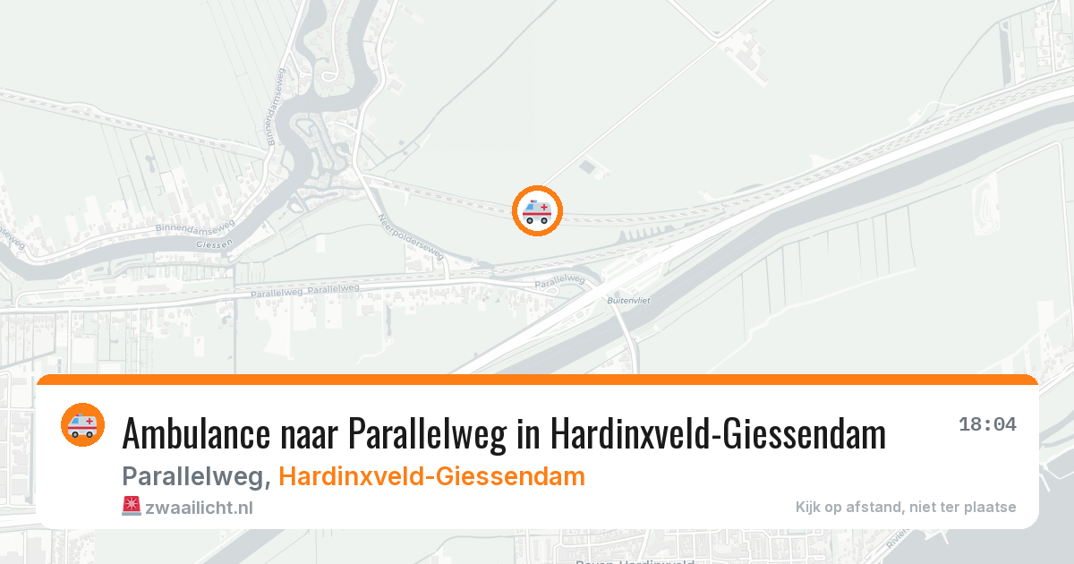 Ambulance naar Parallelweg in Hardinxveld-Giessendam — 13 aug 2026