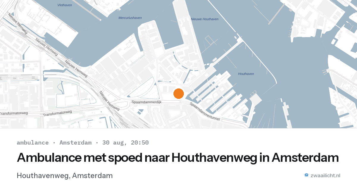 Ambulance met spoed naar Houthavenweg in Amsterdam — 30 aug 2026