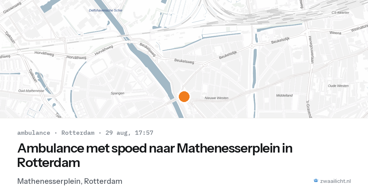 Ambulance met spoed naar Mathenesserplein in Rotterdam — 29 aug 2026