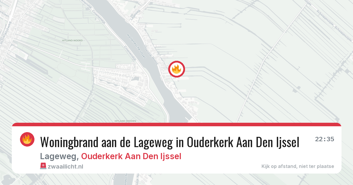 Woningbrand aan de Lageweg in Ouderkerk Aan Den Ijssel — 4 jul 2026