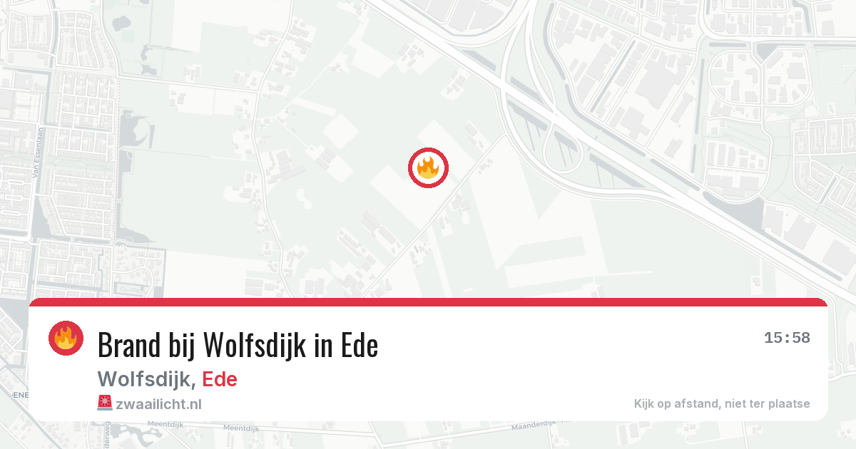 Brand bij Wolfsdijk in Ede — 18 jun 2026
