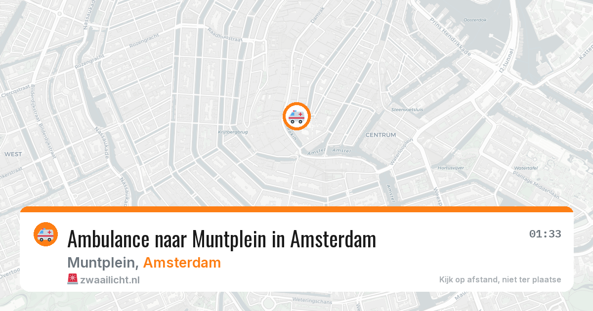Ambulance naar Muntplein in Amsterdam — 15 mrt 2026