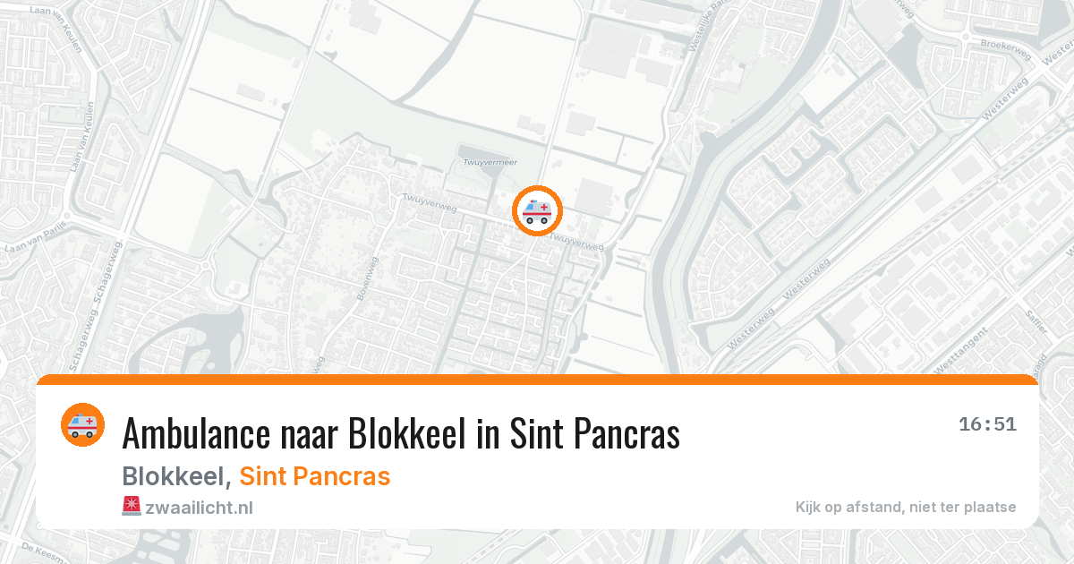 Ambulance naar Blokkeel in Sint Pancras — 1 jul 2026