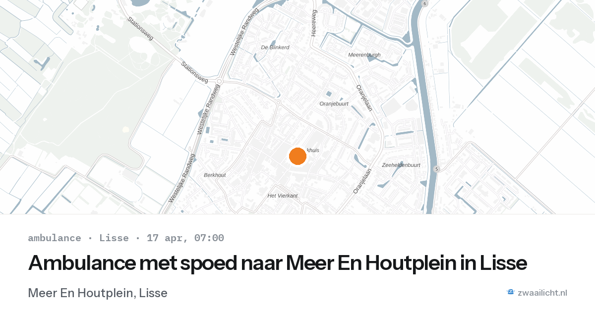 Ambulance met spoed naar Meer En Houtplein in Lisse — 17 apr 2026