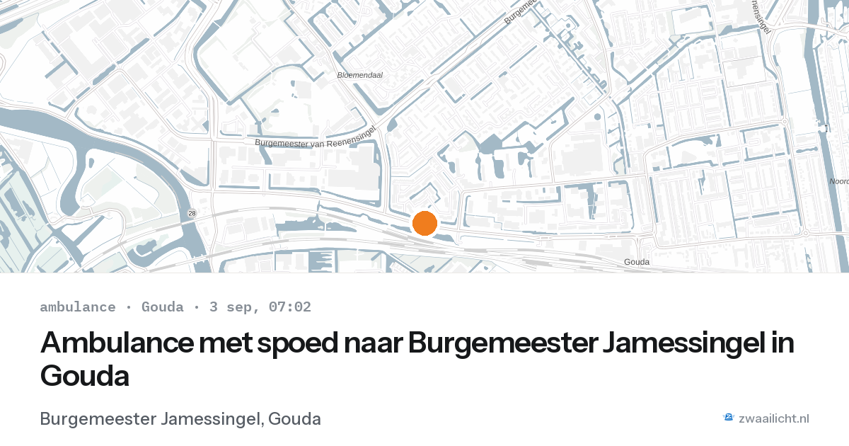 Ambulance met spoed naar Burgemeester Jamessingel in Gouda — 3 sep 2026