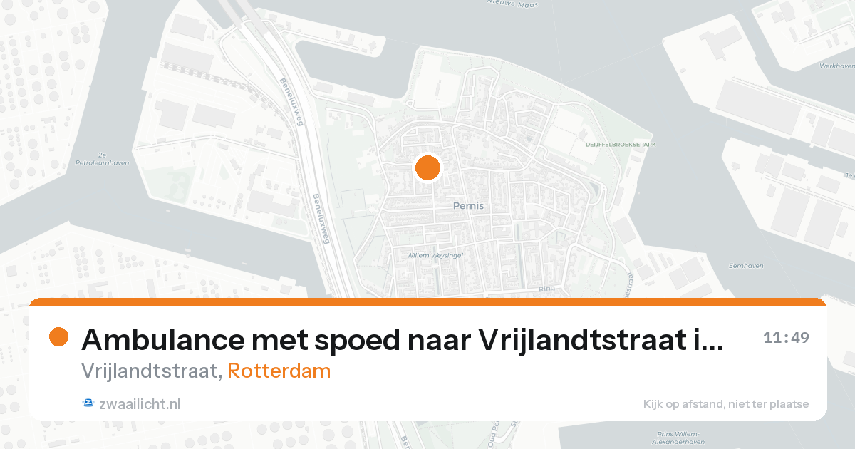 Ambulance met spoed naar Vrijlandtstraat in Rotterdam — 19 aug 2026