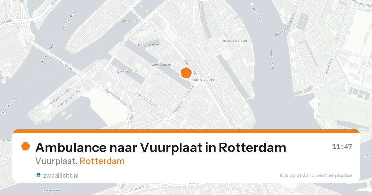 Ambulance naar Vuurplaat in Rotterdam — 21 aug 2026