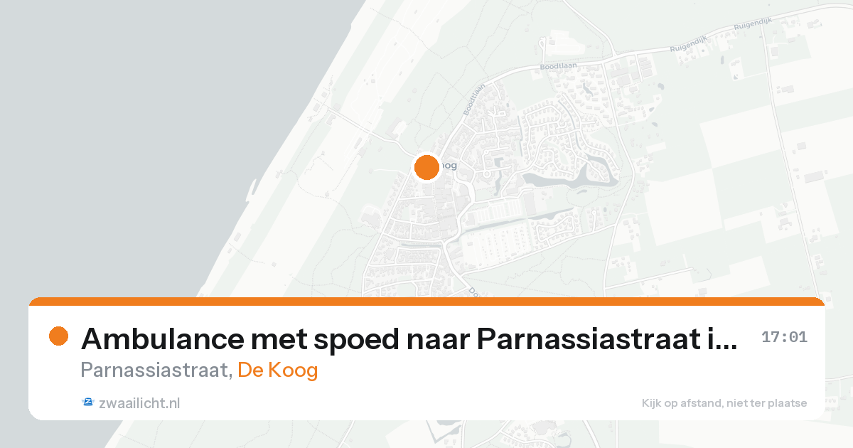 Ambulance met spoed naar Parnassiastraat in De Koog — 3 jun 2026