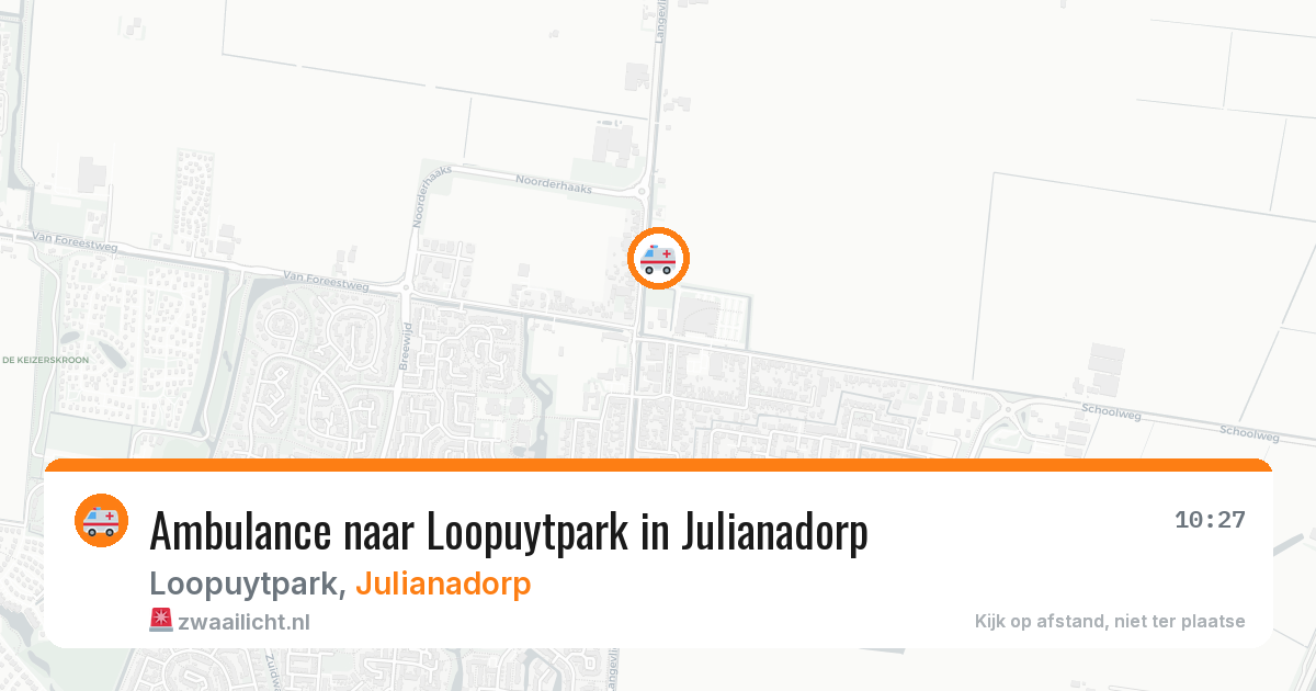 Ambulance naar Loopuytpark in Julianadorp — 7 aug 2026