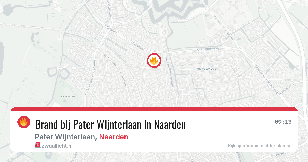 Brand bij Pater Wijnterlaan in Naarden — 29 jul 2026