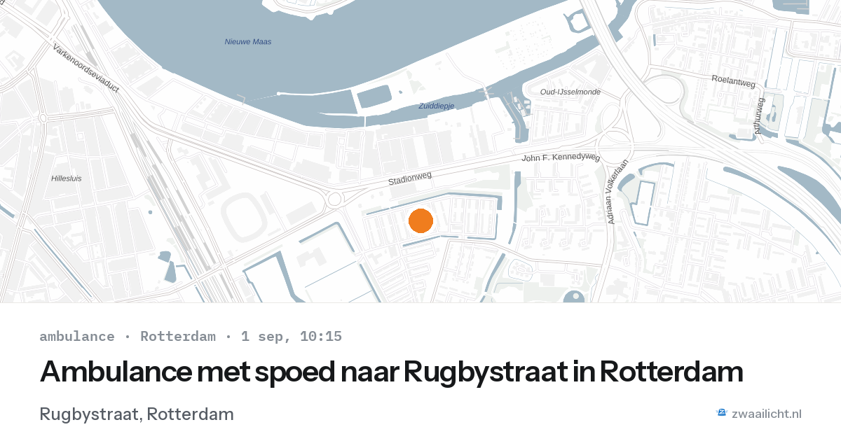 Ambulance met spoed naar Rugbystraat in Rotterdam — 1 sep 2026