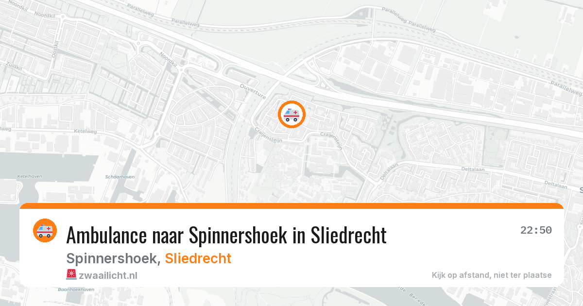 Ambulance naar Spinnershoek in Sliedrecht — 6 jul 2026