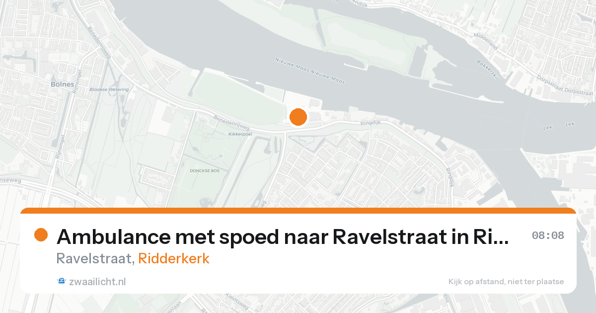 Ambulance met spoed naar Ravelstraat in Ridderkerk — 21 aug 2026
