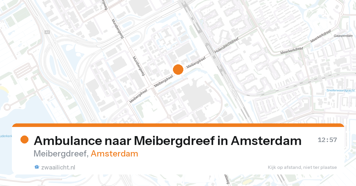 Ambulance naar Meibergdreef in Amsterdam — 27 aug 2026