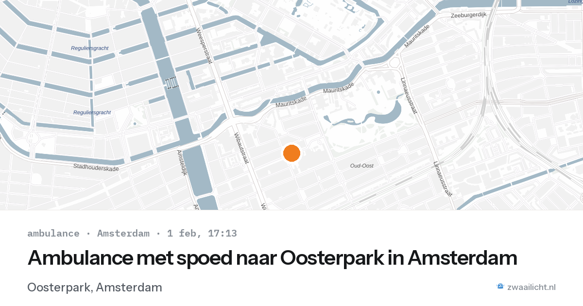 Ambulance met spoed naar Oosterpark in Amsterdam — 1 feb 2026