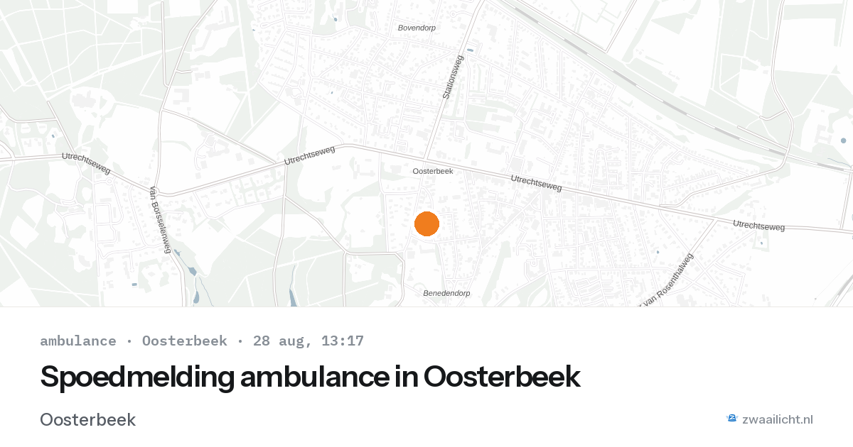 Spoedmelding ambulance in Oosterbeek — 28 aug 2026