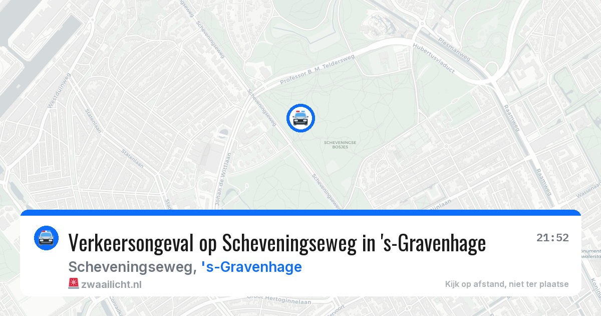 Verkeersongeval op Scheveningseweg in 's-Gravenhage — 13 jul 2026