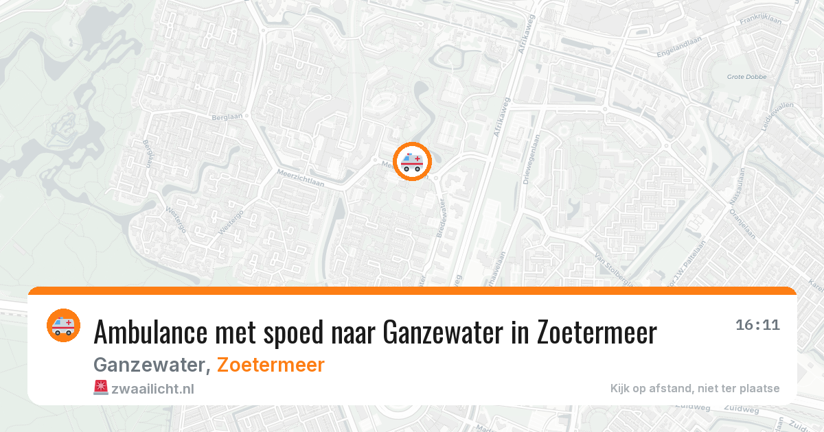 Ambulance met spoed naar Ganzewater in Zoetermeer — 19 mrt 2026