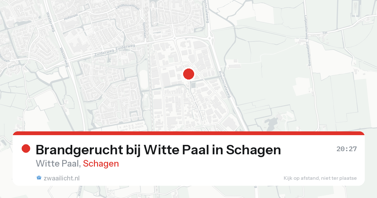 Brandgerucht bij Witte Paal in Schagen — 23 mrt 2026