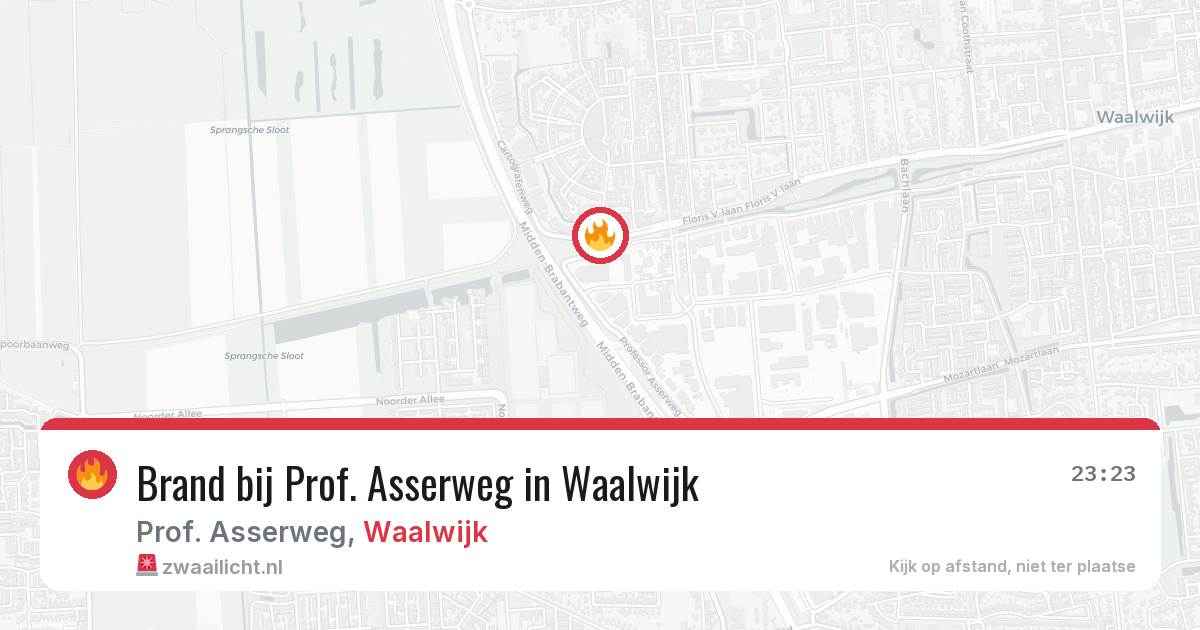 Brand bij Prof. Asserweg in Waalwijk — 17 apr 2026