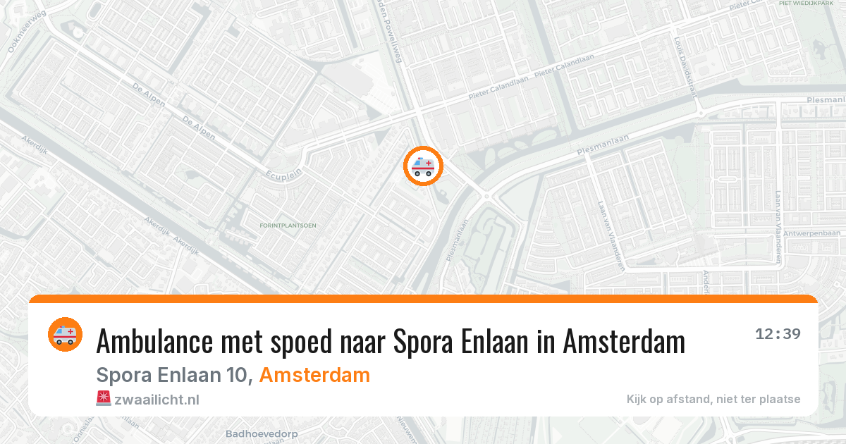 Ambulance met spoed naar Spora Enlaan in Amsterdam — 10 jun 2026