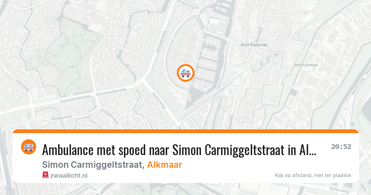 Ambulance met spoed naar Simon Carmiggeltstraat in Alkmaar — 13 jul 2026