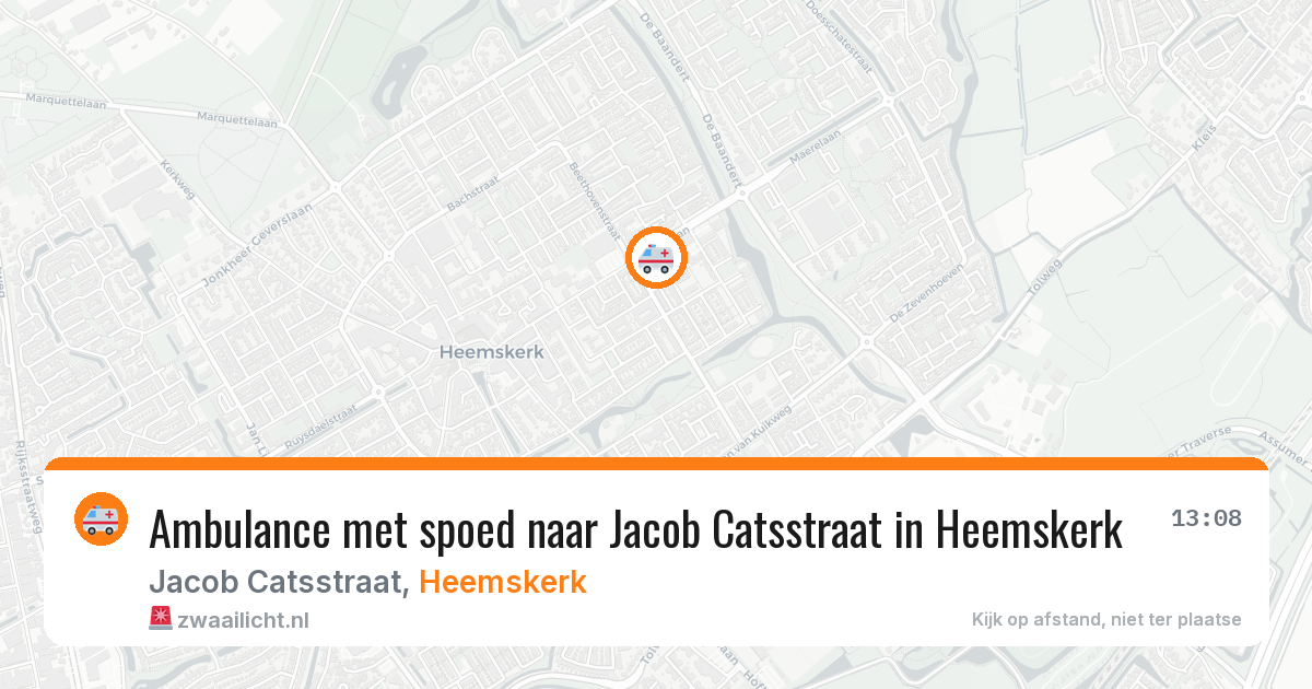 Ambulance met spoed naar Jacob Catsstraat in Heemskerk — 23 apr 2026