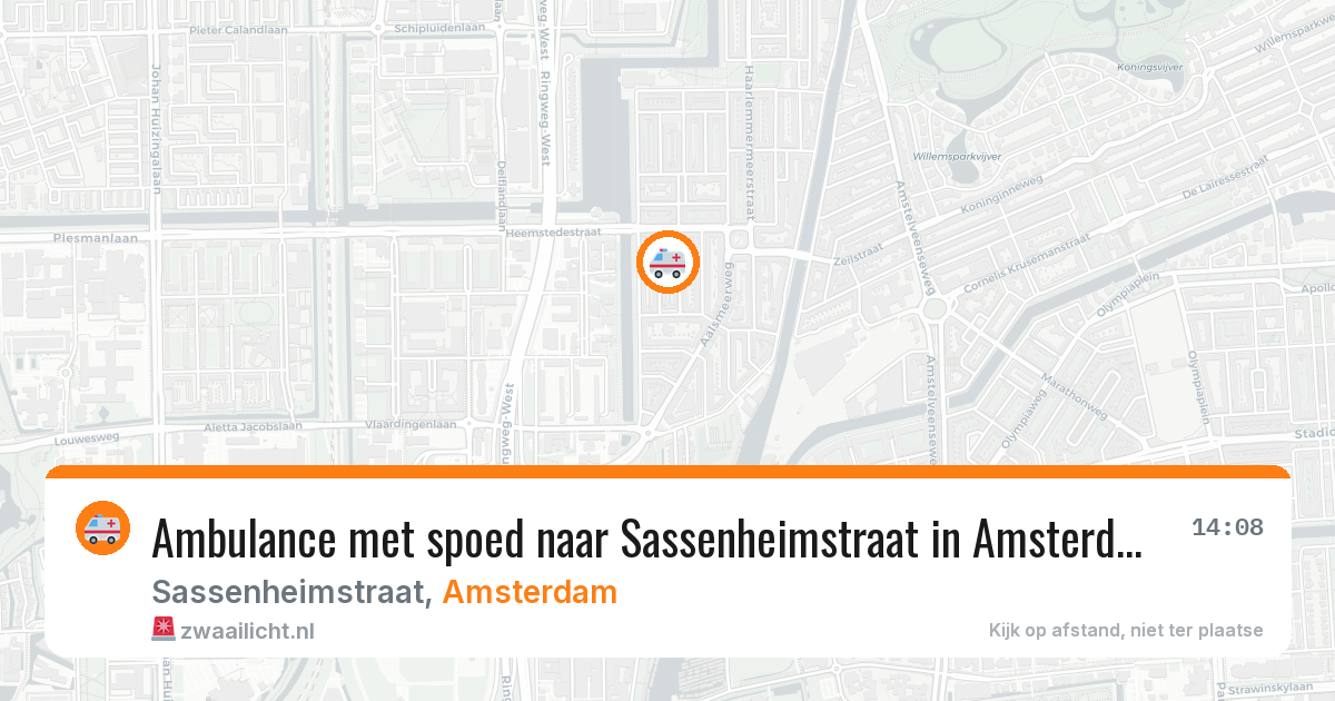 Ambulance met spoed naar Sassenheimstraat in Amsterdam — 15 jul 2026