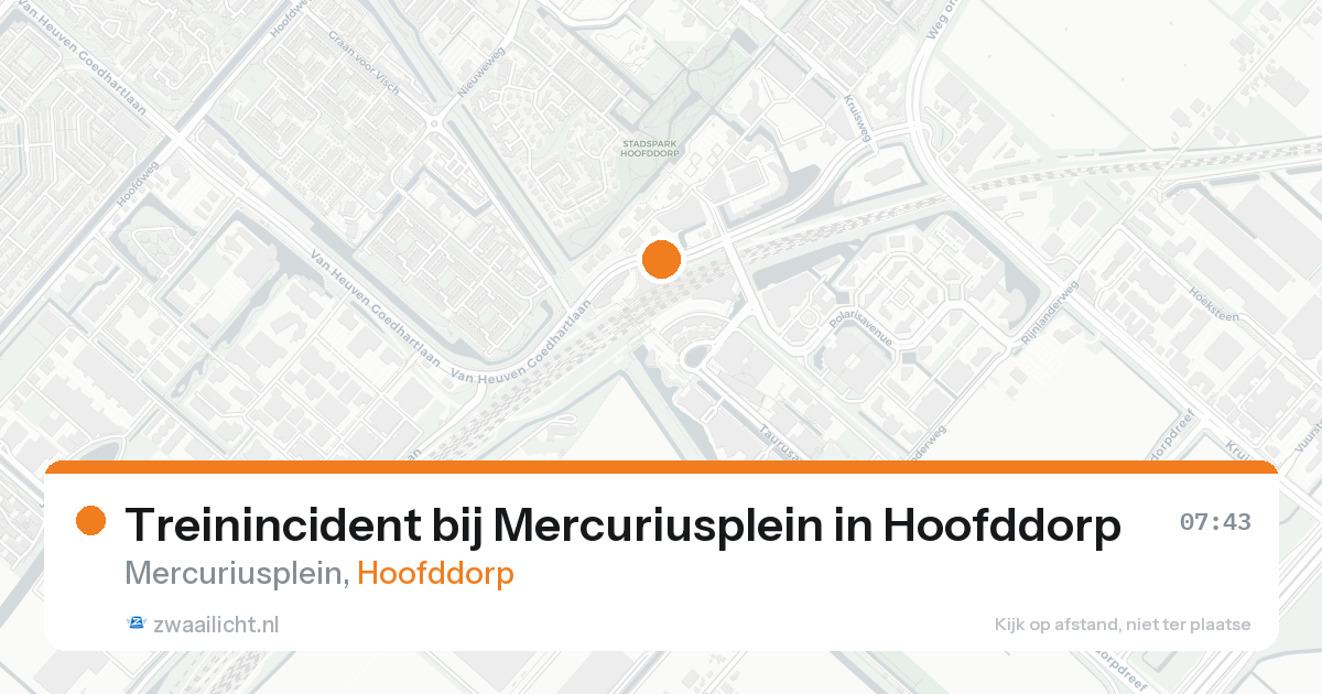 Treinincident bij Mercuriusplein in Hoofddorp — 17 mei 2026