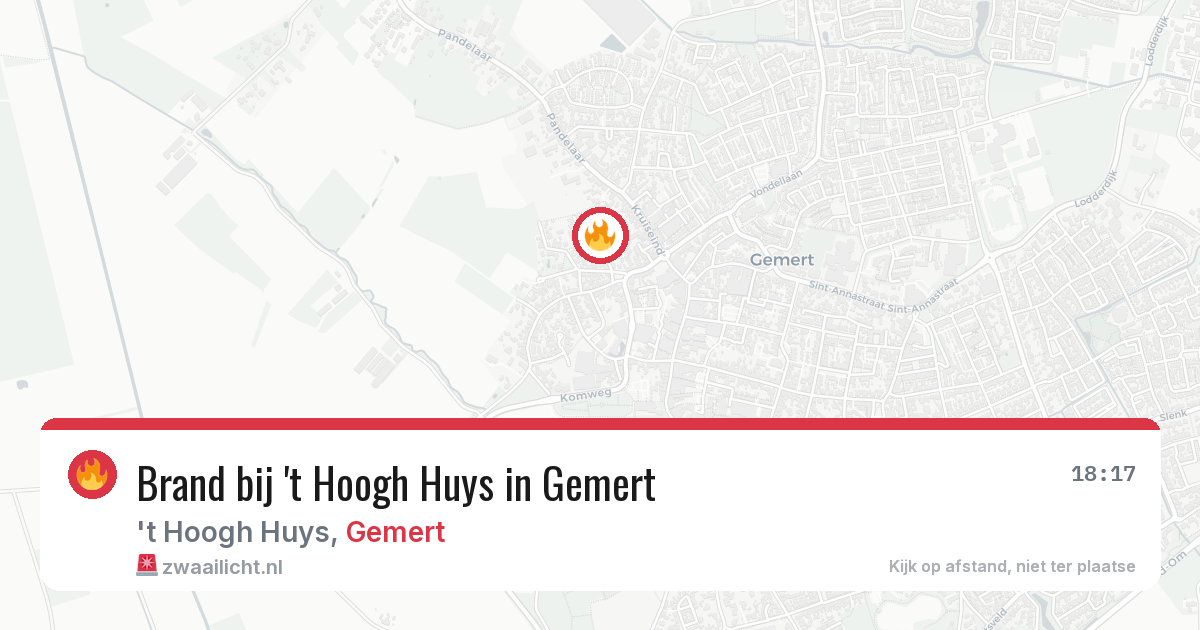 Brand bij 't Hoogh Huys in Gemert — 12 aug 2026