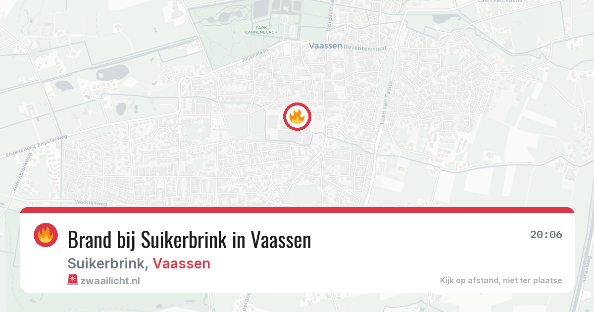 Brand bij Suikerbrink in Vaassen — 6 aug 2026