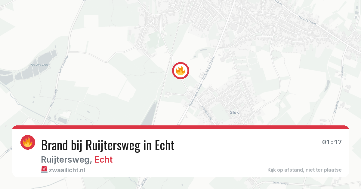 Brand bij Ruijtersweg in Echt — 18 jun 2026