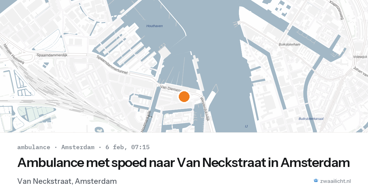 Ambulance met spoed naar Van Neckstraat in Amsterdam — 6 feb 2026